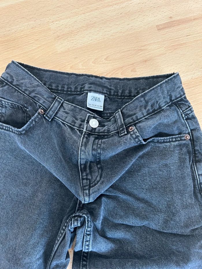 Jean gris noir garçon 13-14 ans Zara - photo numéro 2