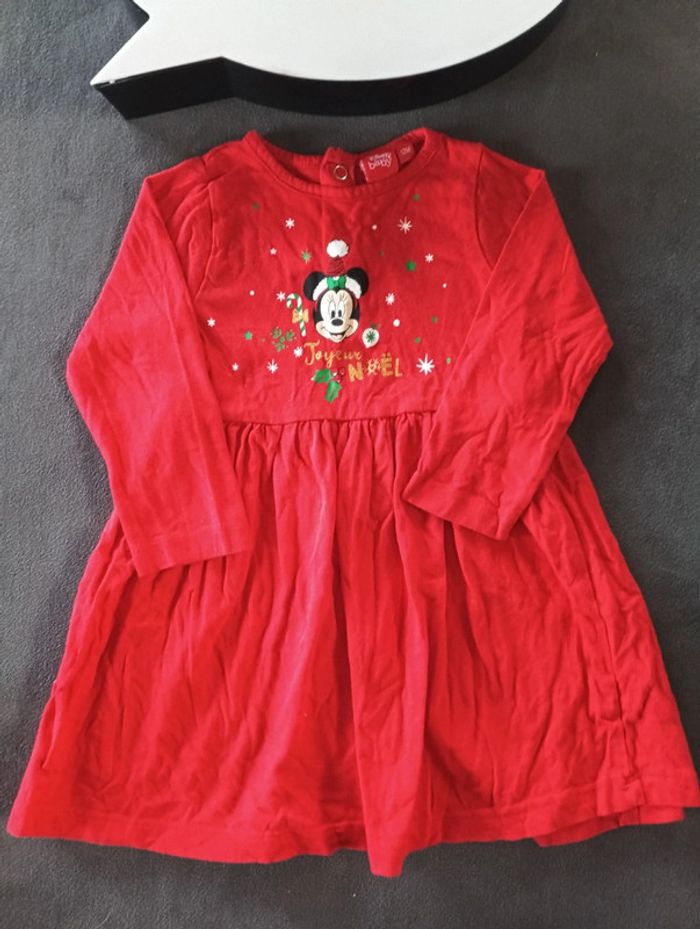 Robe manches longues Noël Fille 12 mois Joyeux Noël Minnie mouse mère Noël Disney Baby - photo numéro 2