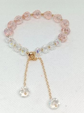 Bracelet perles blanches et Roses