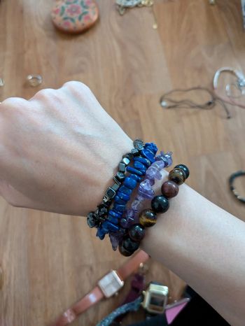 Lot de 4 bracelets pierres naturelles
