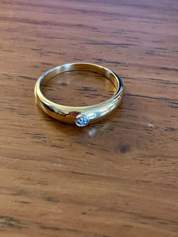 Bague dorée vintage avec pierre TDD 55 - photo numéro 2