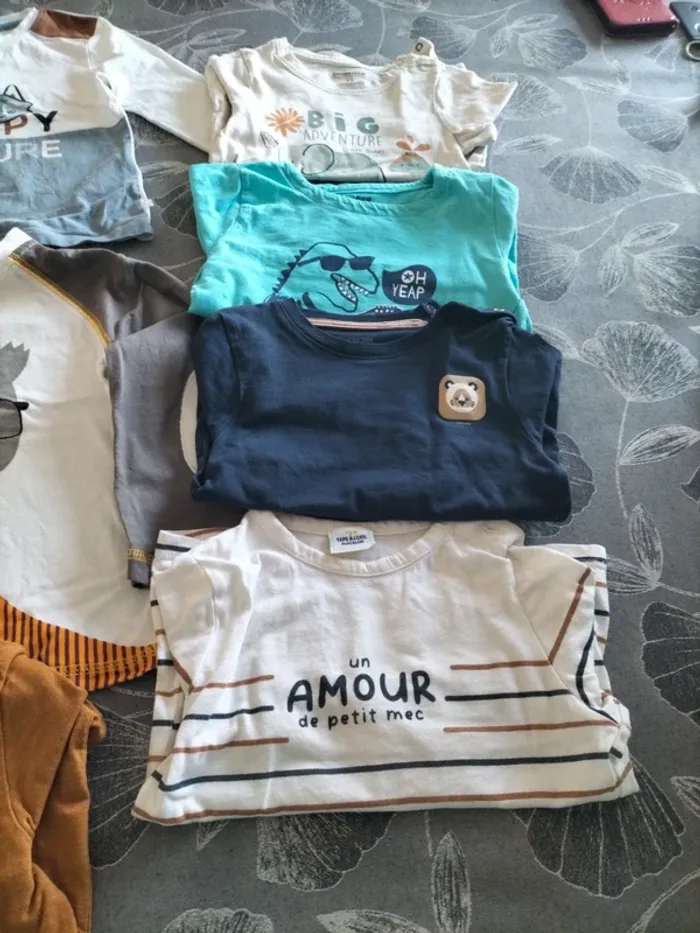 Lot 7 t-shirt manches longues 24 mois Tape à l 'Oeil et Obaibi - photo numéro 3