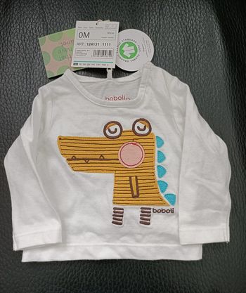 T-shirt boboli manches longues en 0 mois