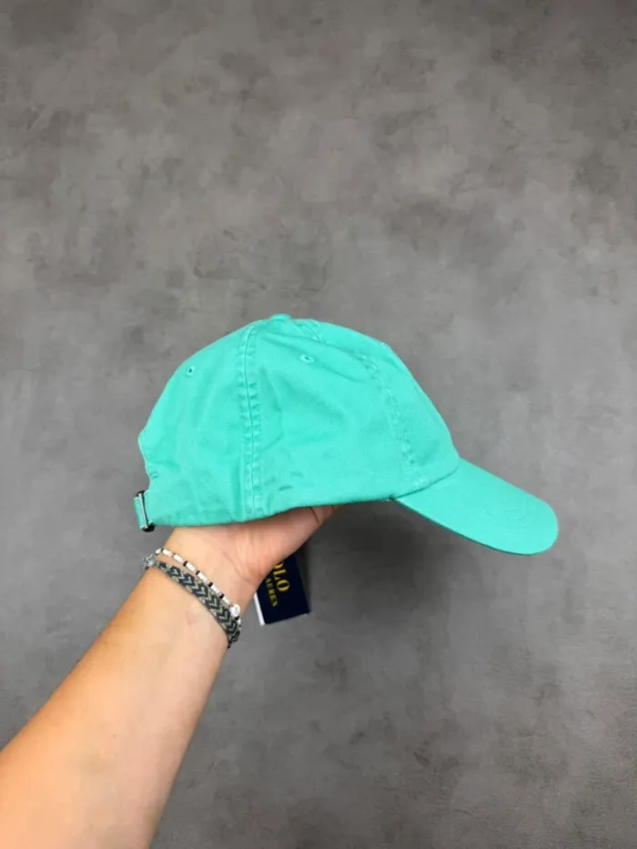 Casquette Ralph Lauren Verte Turquoise Logo Brodé Neuve - photo numéro 3