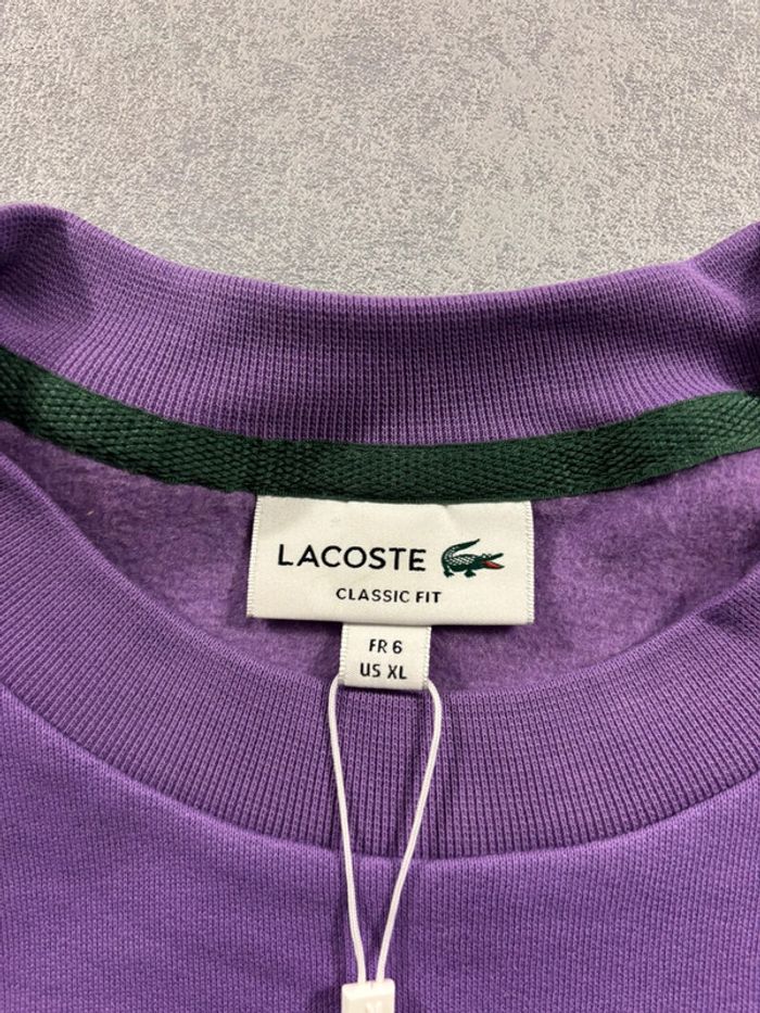 Sweat Lacoste Violet Taille XL Neuf avec étiquette - photo numéro 5
