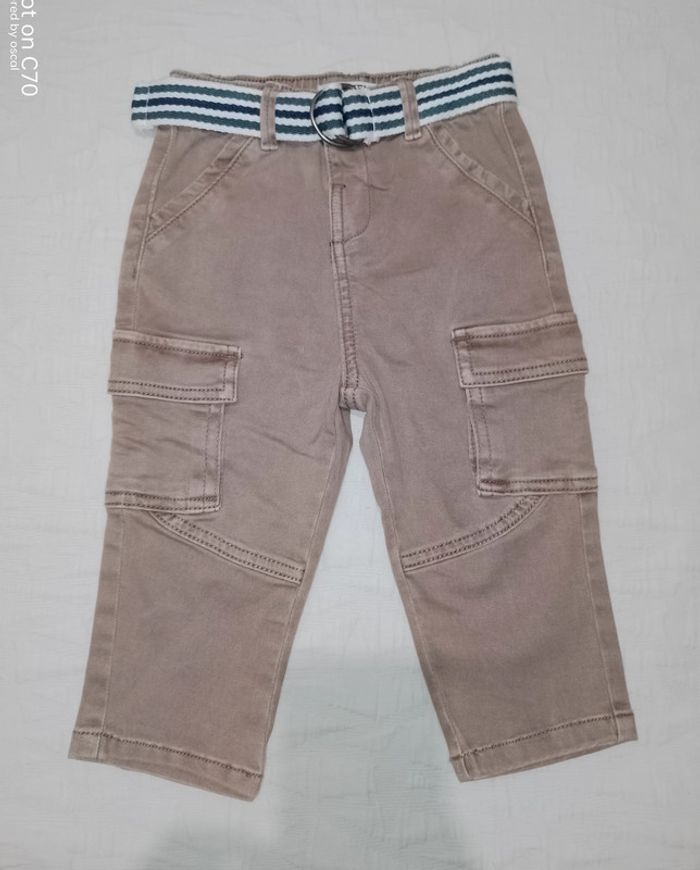 Creeks pantalon cargo marron clair 18 mois