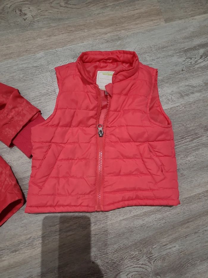 Veste coupe vent 2 en 1 avec doudoune sans manches rose - photo numéro 2