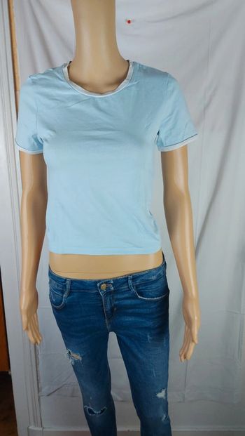 Crop top turquoise - court - avec inscription/ coolcat taille M
