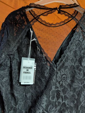 Body dentelle noir Naf Naf neuf