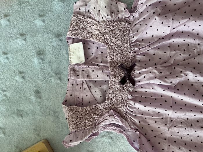 blouse sans manches parme à pois violet 6 mois - photo numéro 7