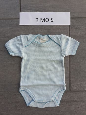 Body manches courtes mixte 3 mois - Tex