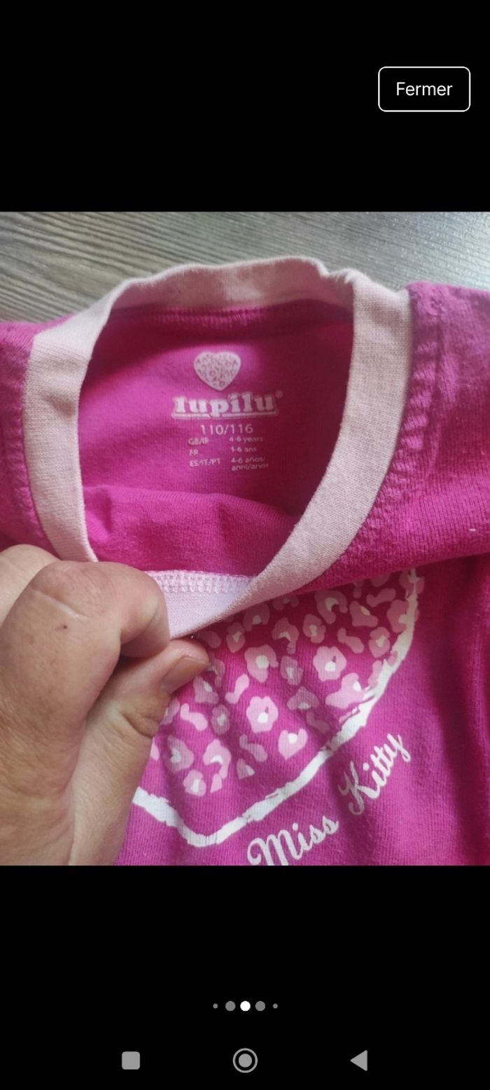 Lot habits fille avec pantalon neuf short t-shirt manches longues pull collants 4 ans - photo numéro 9