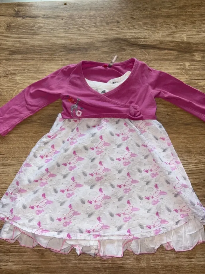 Ensemble robe + boléro bébé fille - photo numéro 2