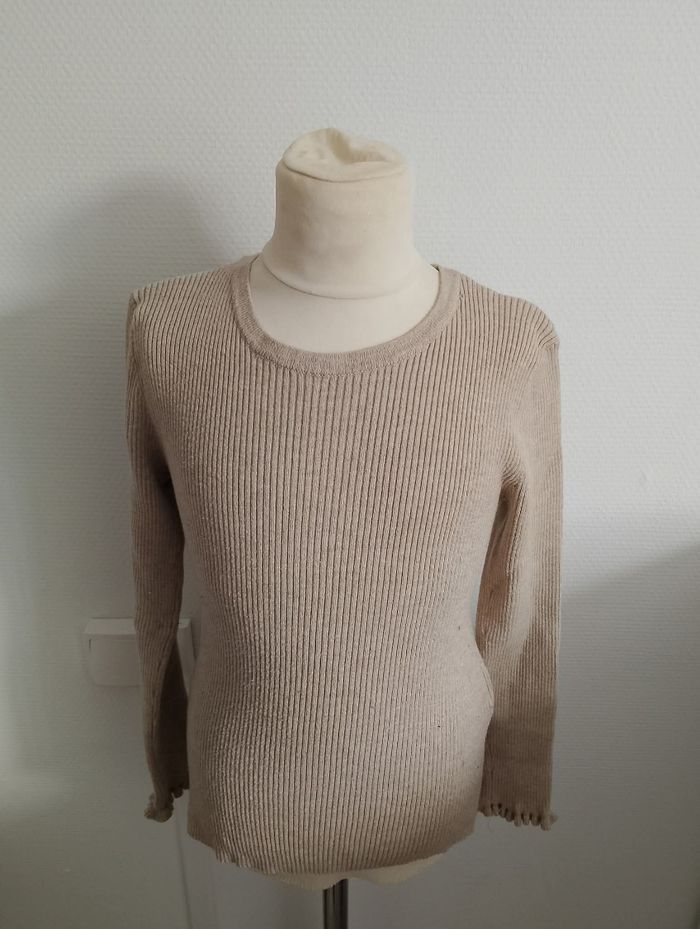 Pull beige Kiabi 8 ans