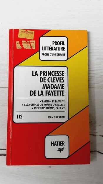 Livre profil littérature, La princesse de Chères, Madame de la Fayette, Hatier