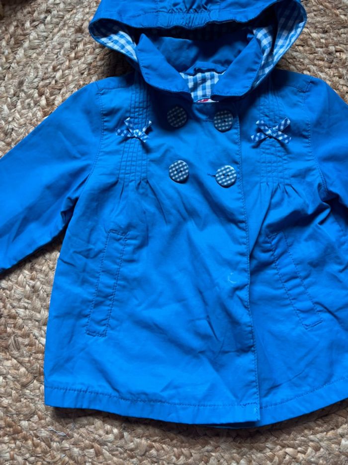 🌺Trench bleu avec capuche fille Taille 9mois/74cm🌺 - photo numéro 3