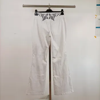 Pantalon blanc Vintage - tribal bas du dos - Blancheporte - taille 40 Couture apparentes A383