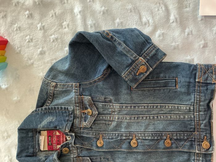 veste en jean bleu effet usé tape à l'oeil 2 ans - photo numéro 4