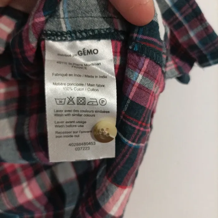 Chemise carreaux Gémo taille 40 - photo numéro 4