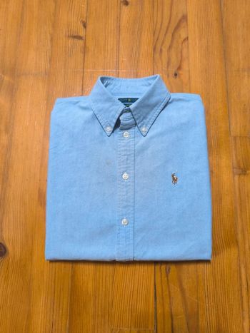 Chemise Manches longues - Custom Fit - Ralph Lauren - Logo brodé premium - Bleu clair - Taille M