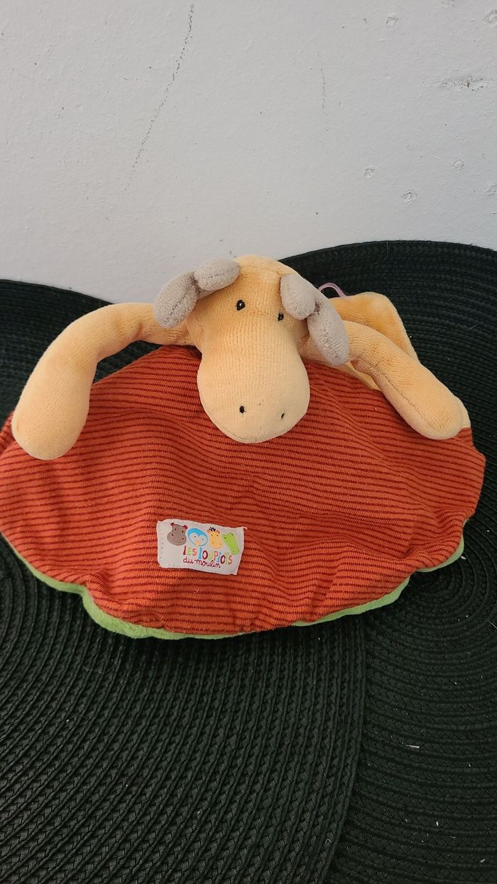doudou plat double face réversible crocodile renne Les Loupiots MOULIN ROTY - photo numéro 2