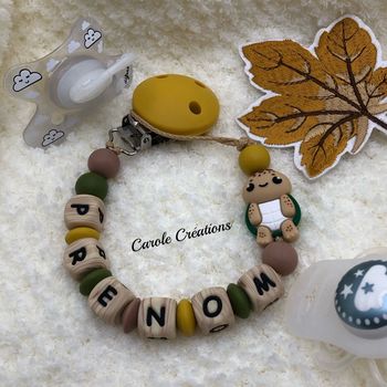 Attache tétine entièrement en silicone personnalisé tortue 