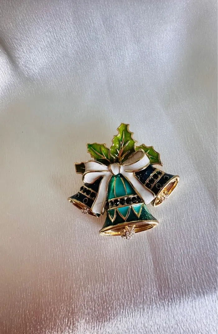 Broche vintage Napier - Cloche de Noël émaillée - photo numéro 5