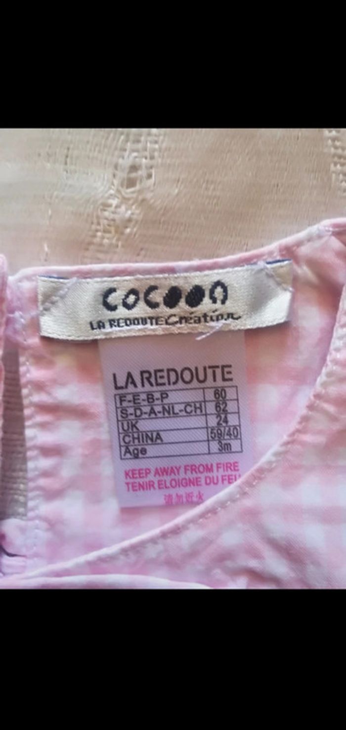 Robe été 3 mois vichy rose/blanc sans manches la redoute - photo numéro 2