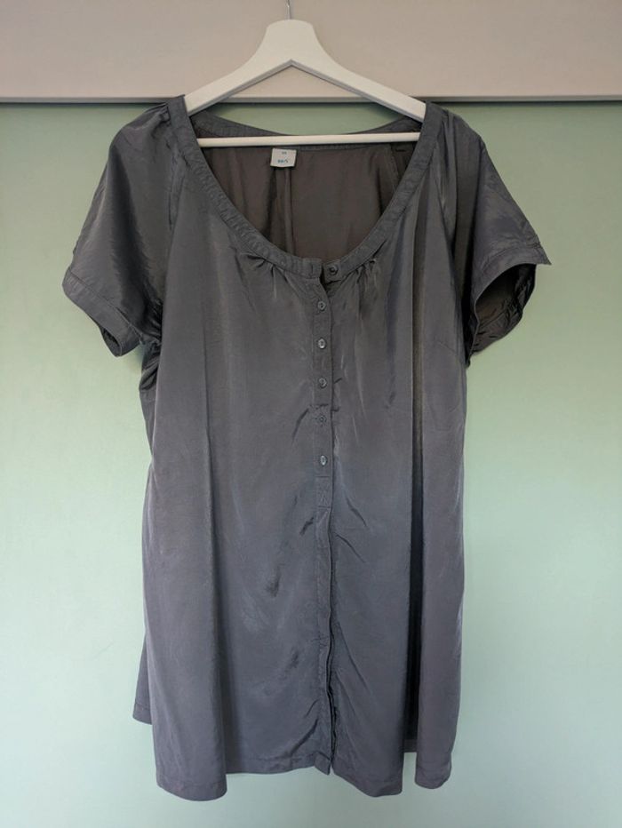 Haut gris satiné M&S mode T48