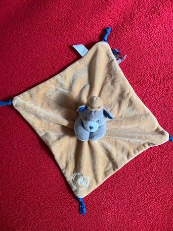 Dodo d amour doudou plat ours gris chapeau orange neuf