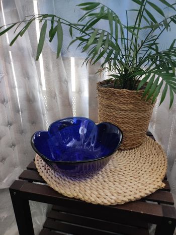 Saladier vintage bleu