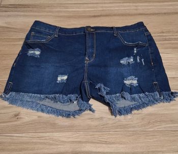 Short en jeans pour femmes décontracté bleu foncé