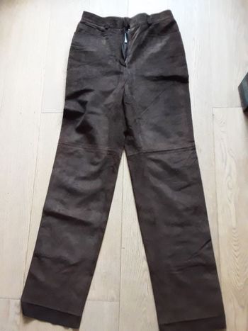 Pantalon cuir velours marron Guy Laroche