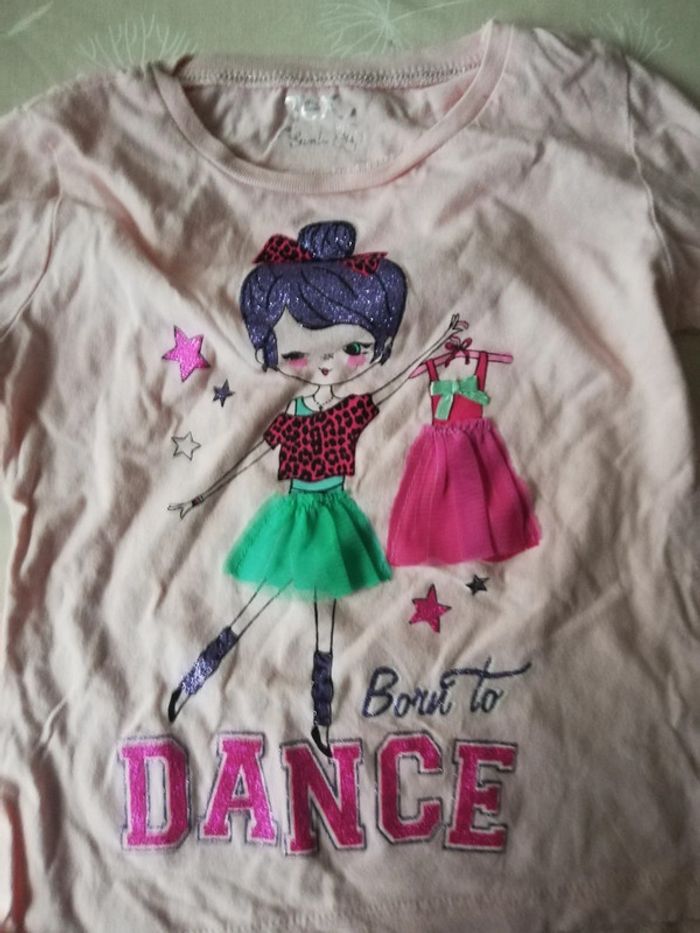 Tee shirt rose manches longues Tex 3/4 ans neuf - photo numéro 2