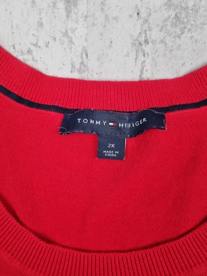 Sweat rouge logo cœur Tommy Hilfiger Taille 2X Femme environ XL/XXL - photo numéro 7