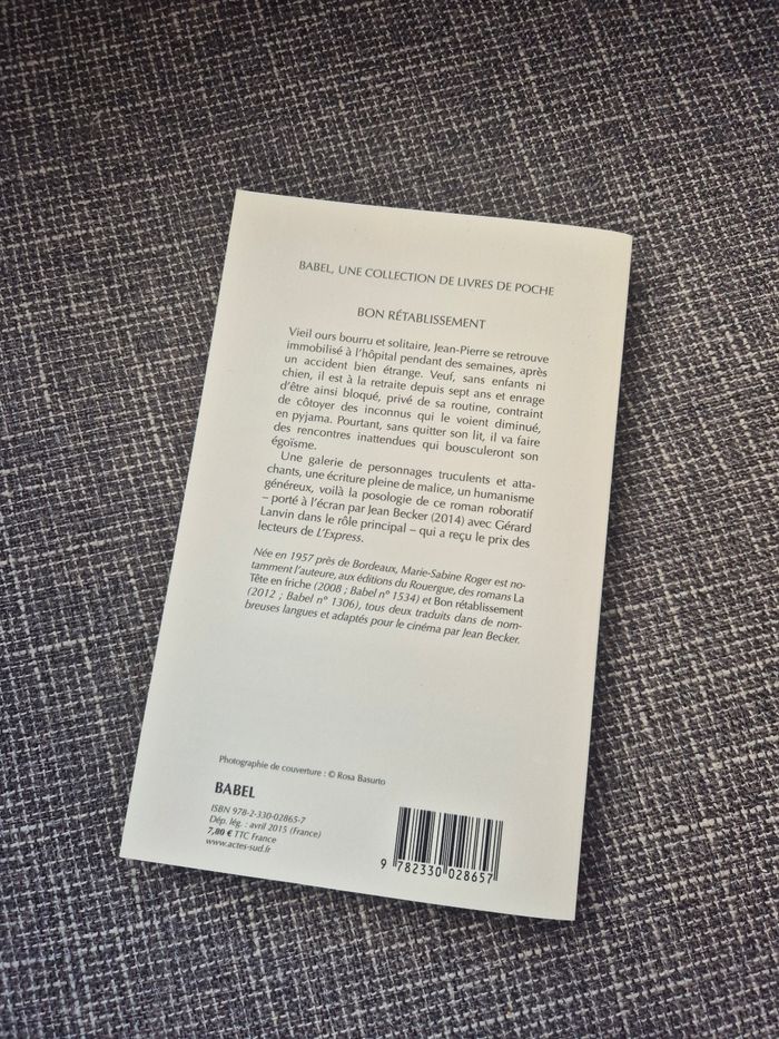 Roman : Bon rétablissement de Marie-Sabine Roger - photo numéro 2
