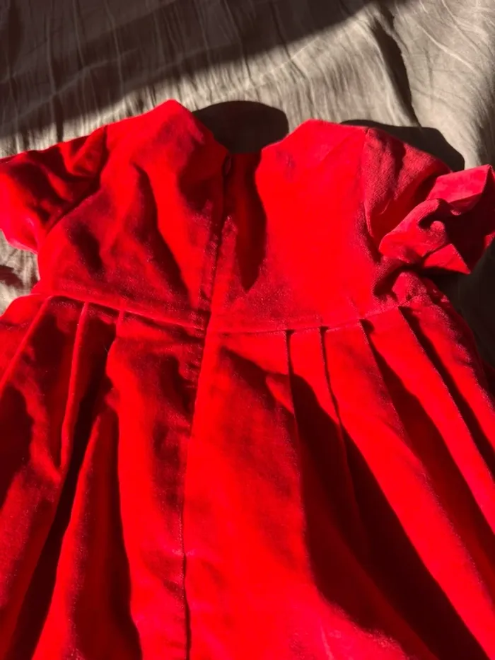 Jacadi magnifique robe en velours ras 18m - photo numéro 2