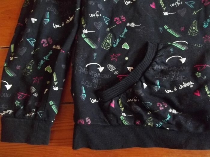 Sweat noir imprimé col montant Bilook 12 ans/152 cm (SW2) - photo numéro 4