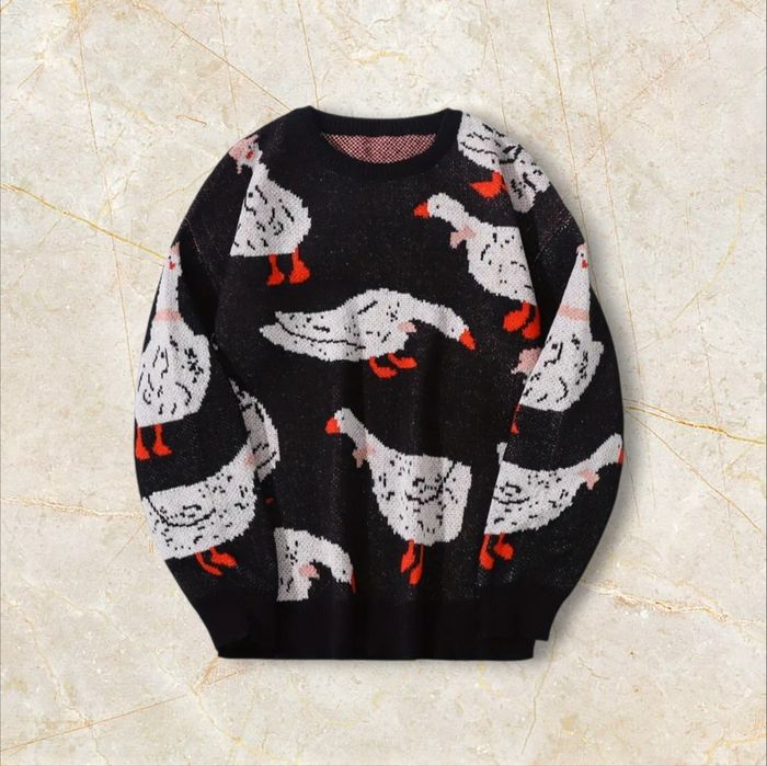 Knit Oie Sweater Y2K Vintage Oversized 90s Taille M – Crewneck Old School Americain Streetwear