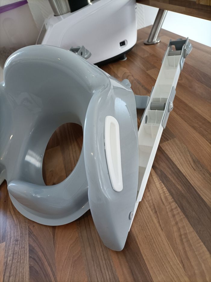 Réducteur wc toilette escalier blanc et gris - photo numéro 8