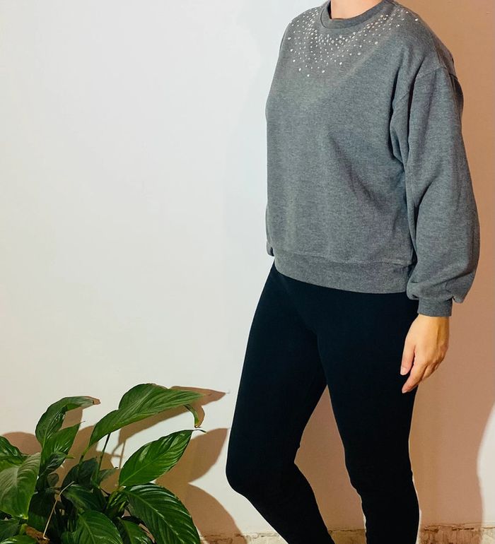 Pull perle gris Zara taille 36 - photo numéro 3