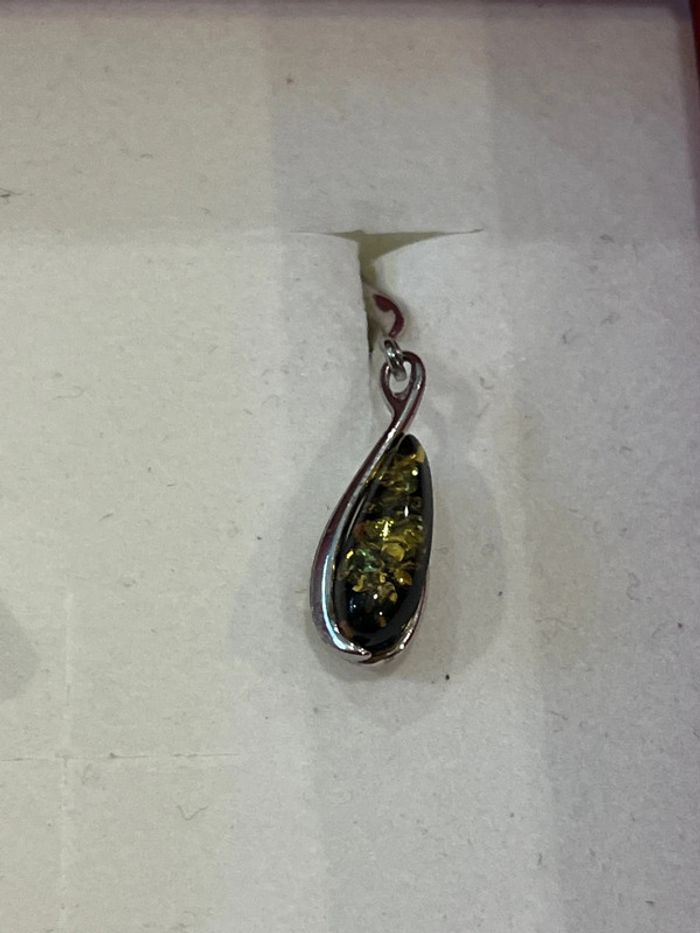 Boucles d’oreilles Histoire d’or en argent et ambre neuf - photo numéro 2
