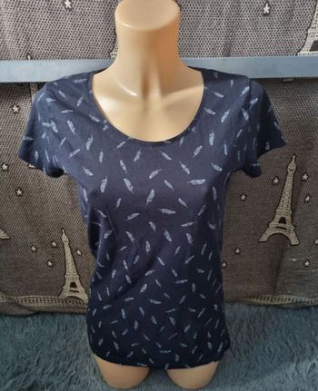 T-shirt marine motifs plumes taille M