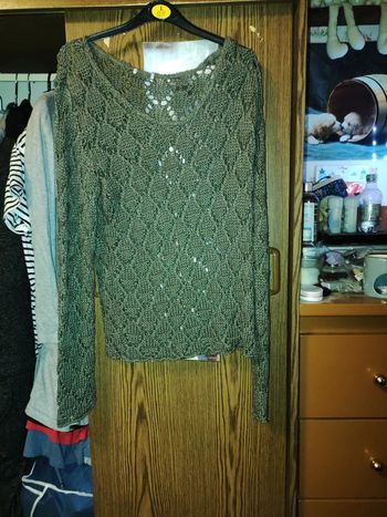 Pull style filet de pêche kaki