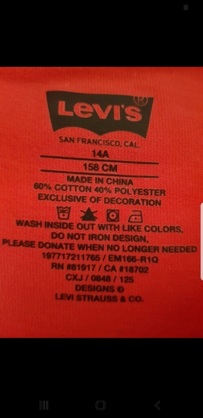 Tee-shirt levi's fille rouge - photo numéro 4