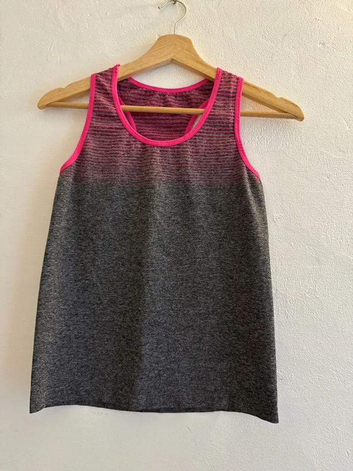 Haut sport rose gris stretch t 38/40