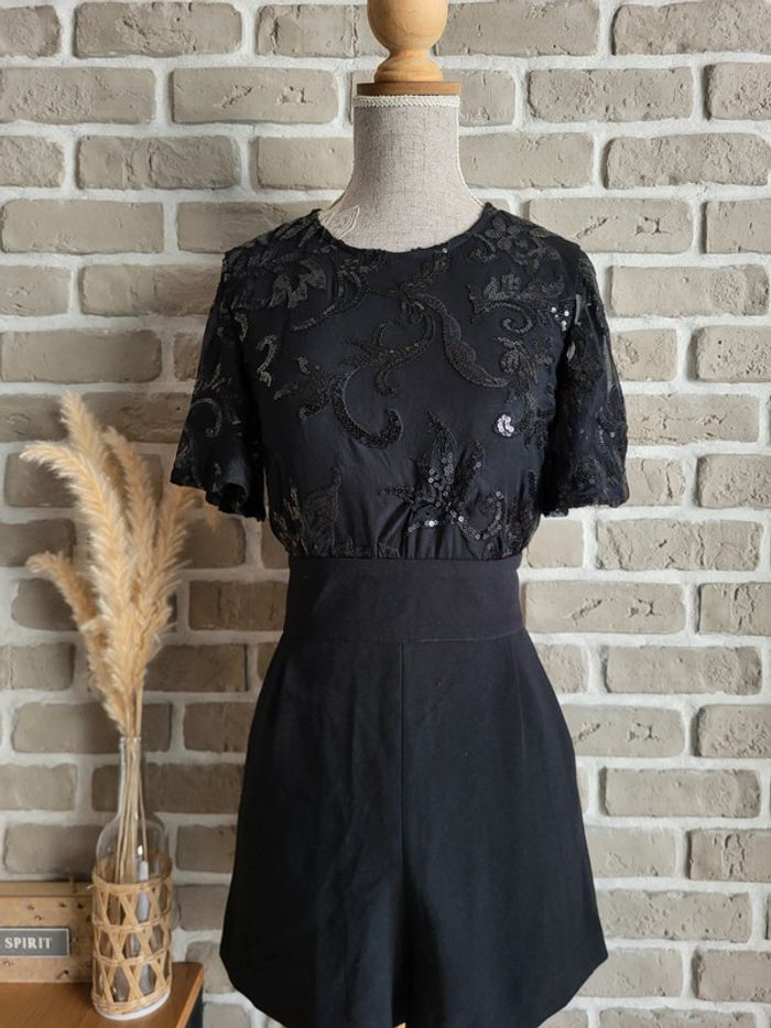Magnifique combishort noire à sequins Etam - Neuve - photo numéro 3