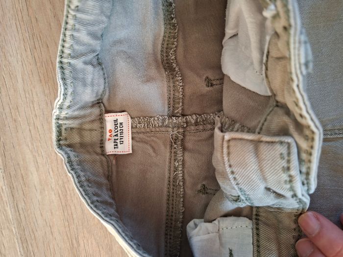 Short en jean vert kaki TAO 12 ans - photo numéro 2