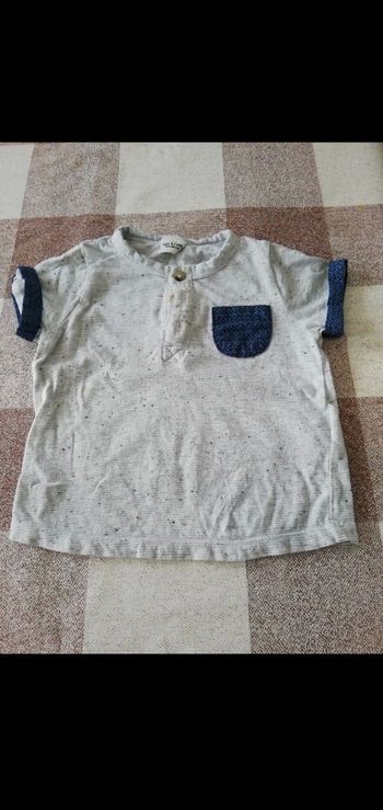 Tee shirt 18 mois gris chiné manches courtes Tape à l'oeil