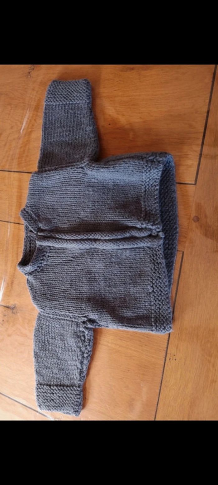 Gilet zippé grosses mailles 3 mois